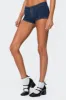 Zipped Up Denim Micro Shorts sold by Edikted