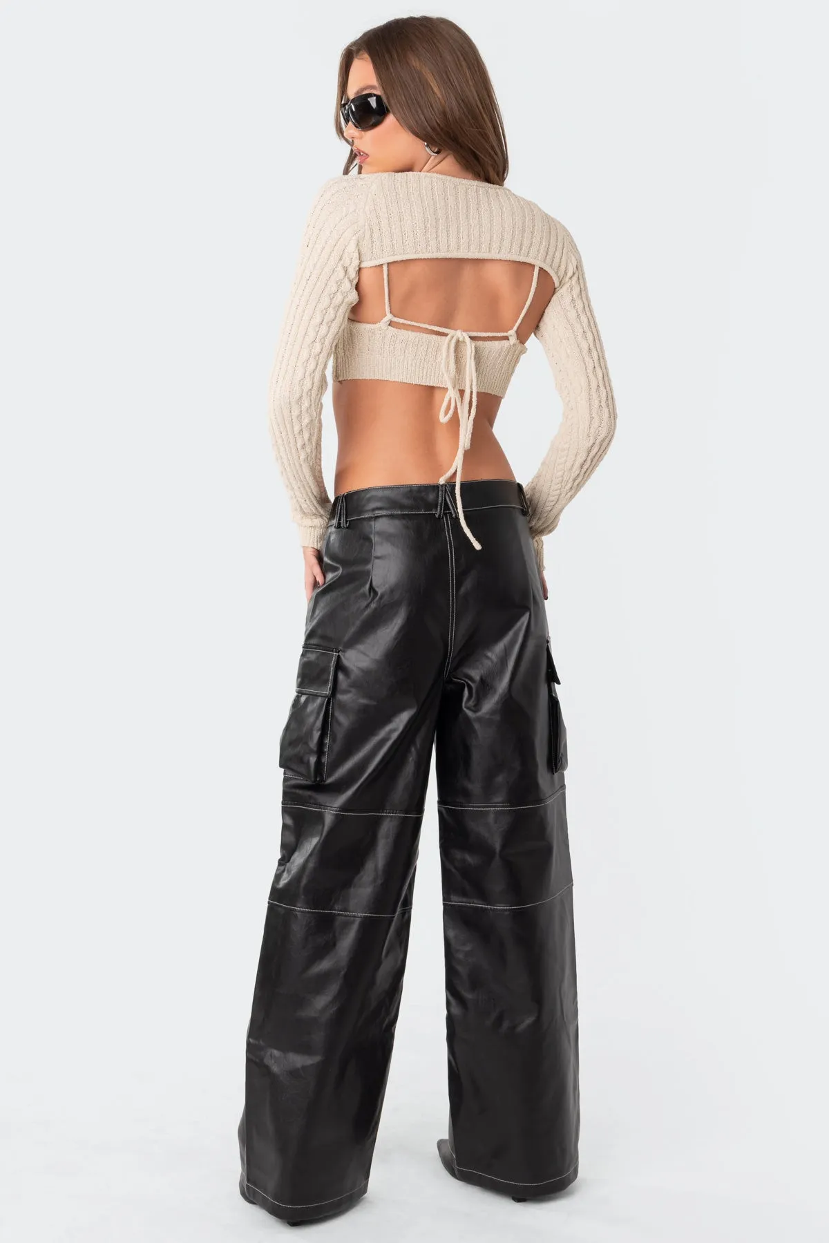 Faye Faux Leather Cargo Pants sold by Edikted product image thumbnail 5