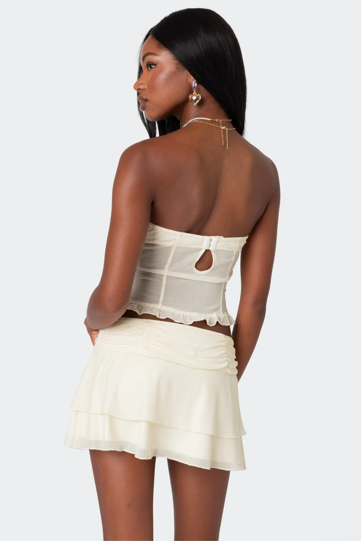 Jojo Strapless Sheer Mesh Corset sold by Edikted product image thumbnail 5