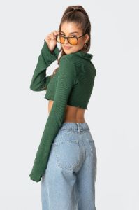 Babylock Waffle Crop Top sold by Edikted