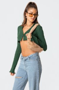 Babylock Waffle Crop Top sold by Edikted