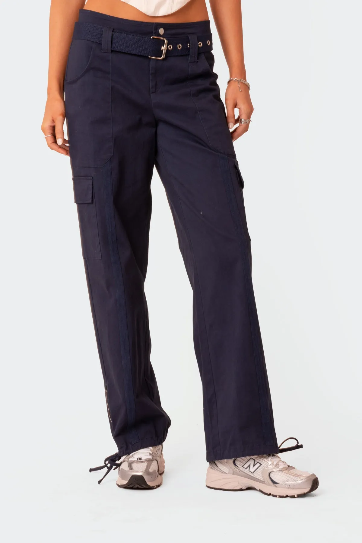 Manuel Low Rise Belted Cargo Pants sold by Edikted product image thumbnail 2