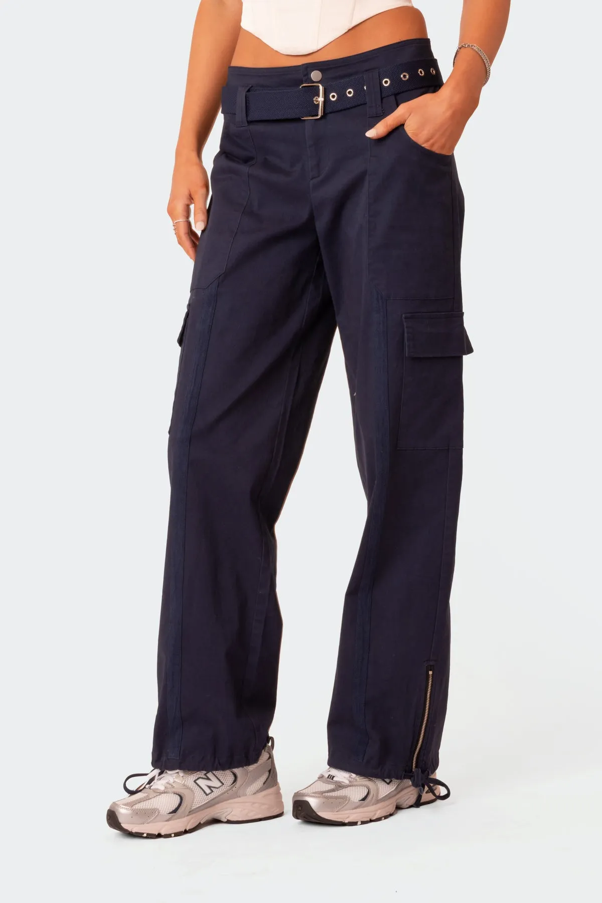 Manuel Low Rise Belted Cargo Pants sold by Edikted product image thumbnail 4
