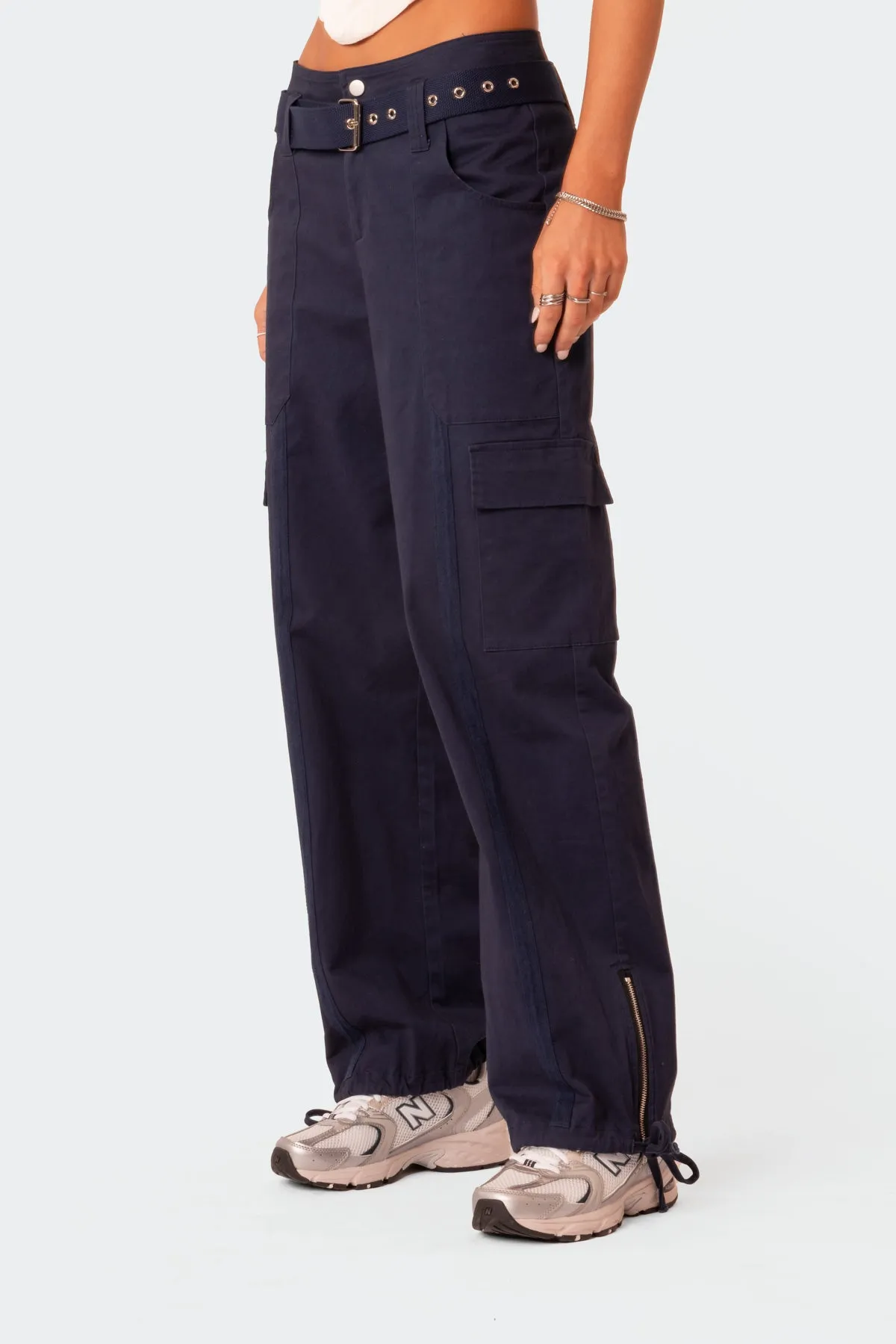Manuel Low Rise Belted Cargo Pants sold by Edikted product image thumbnail 3