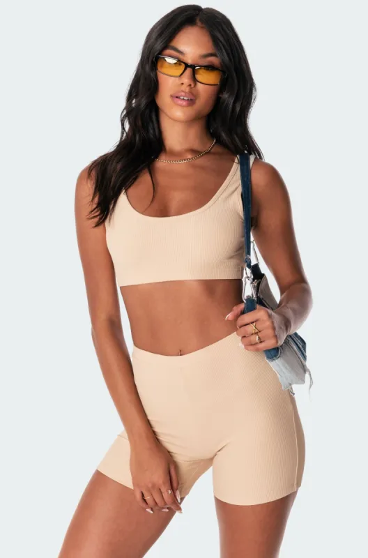 Lenny Ribbed Crop Top sold by Edikted