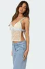 Sheer Lace Open Back Tank Top sold by Edikted