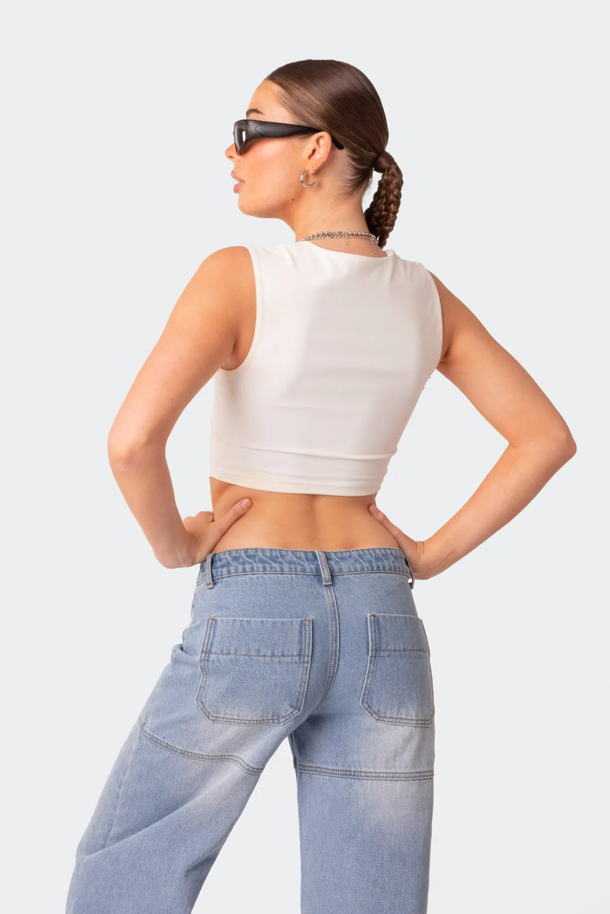 It Girl Square Neck Crop Top sold by Edikted product image thumbnail 5