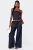 Bristol Linen Look Cargo Pants sold by Edikted