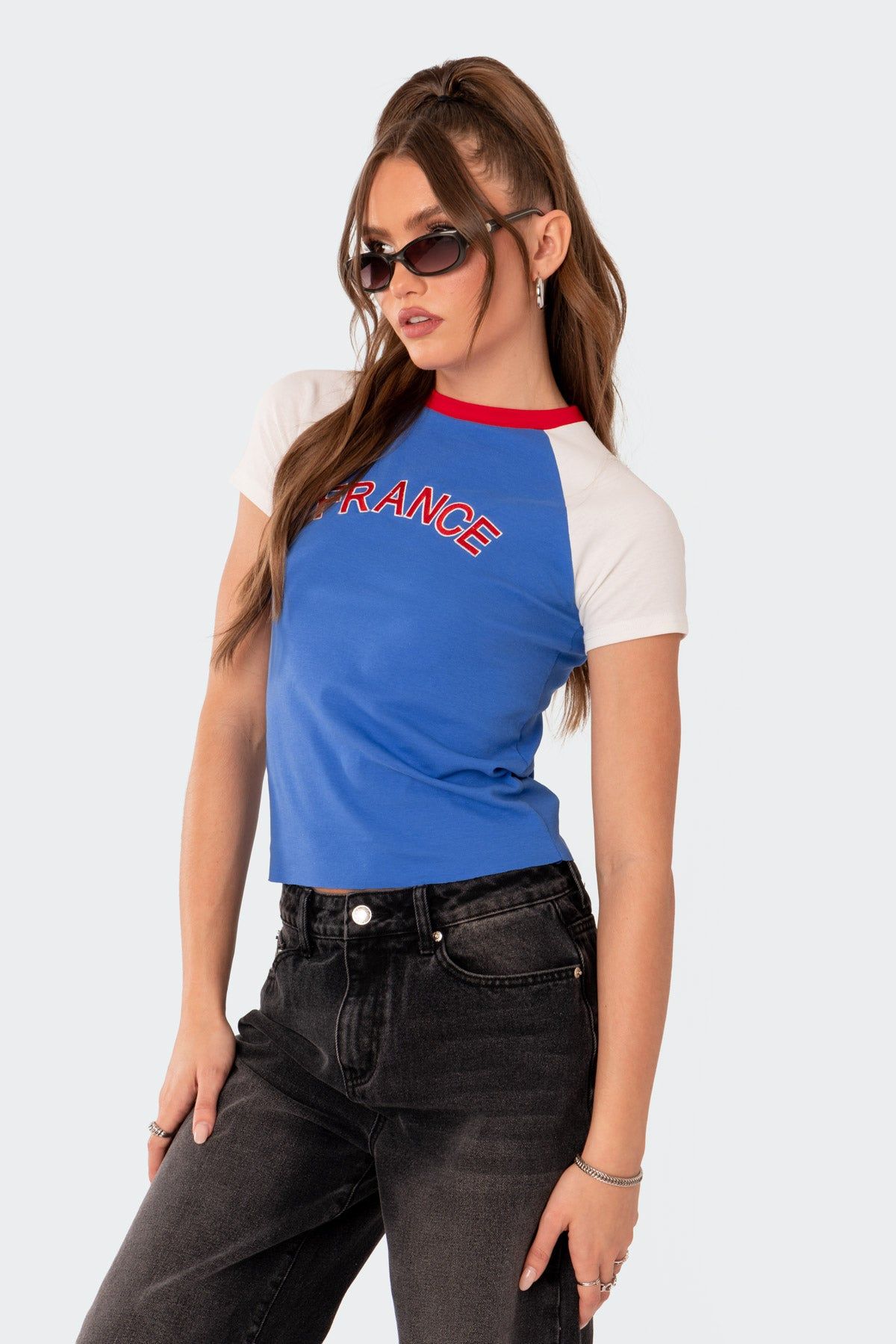 France Raglan T Shirt sold by Edikted product image thumbnail 2