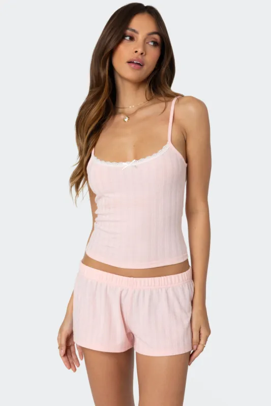 Irene Pointelle Tank Top sold by Edikted