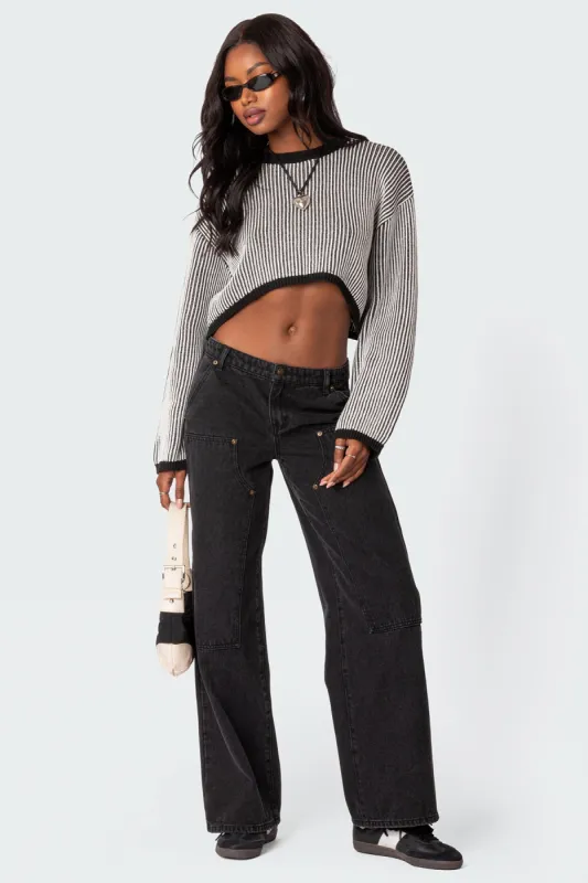 Ayla Low Rise Carpenter Jeans sold by Edikted