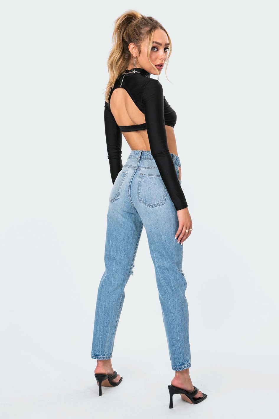 Lilly Open Back Crop Top sold by Edikted product image thumbnail 3