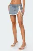 Eyelet Lace Up Denim Mini Skirt sold by Edikted