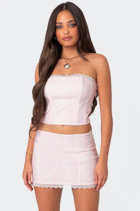 Silvie Printed Lace Up Corset sold by Edikted
