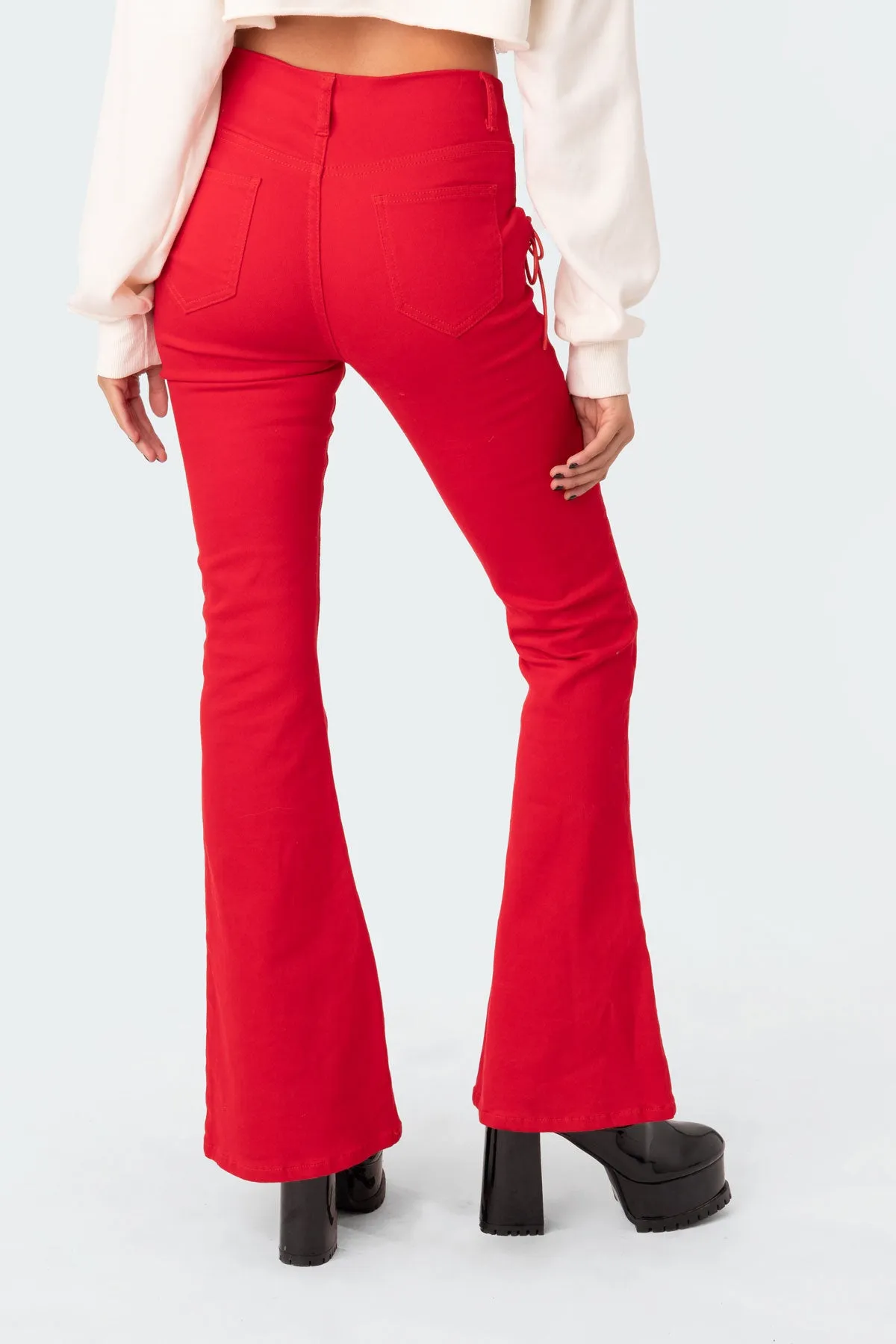 Engine Red Flared Jeans sold by Edikted product image thumbnail 5