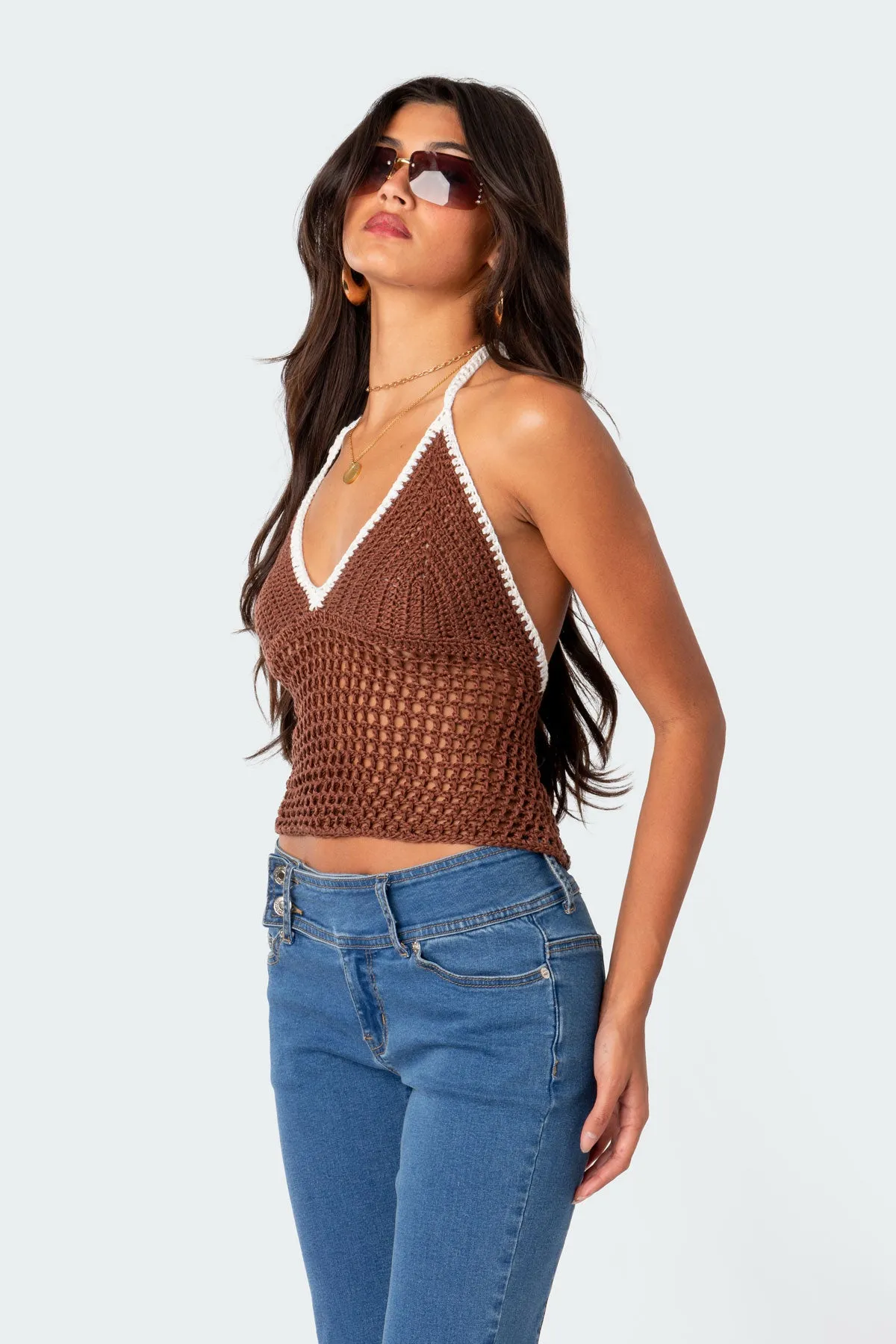 Agnes Crochet Halter Top sold by Edikted product image thumbnail 3