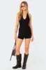 Melanie Ribbed Open Back Romper sold by Edikted