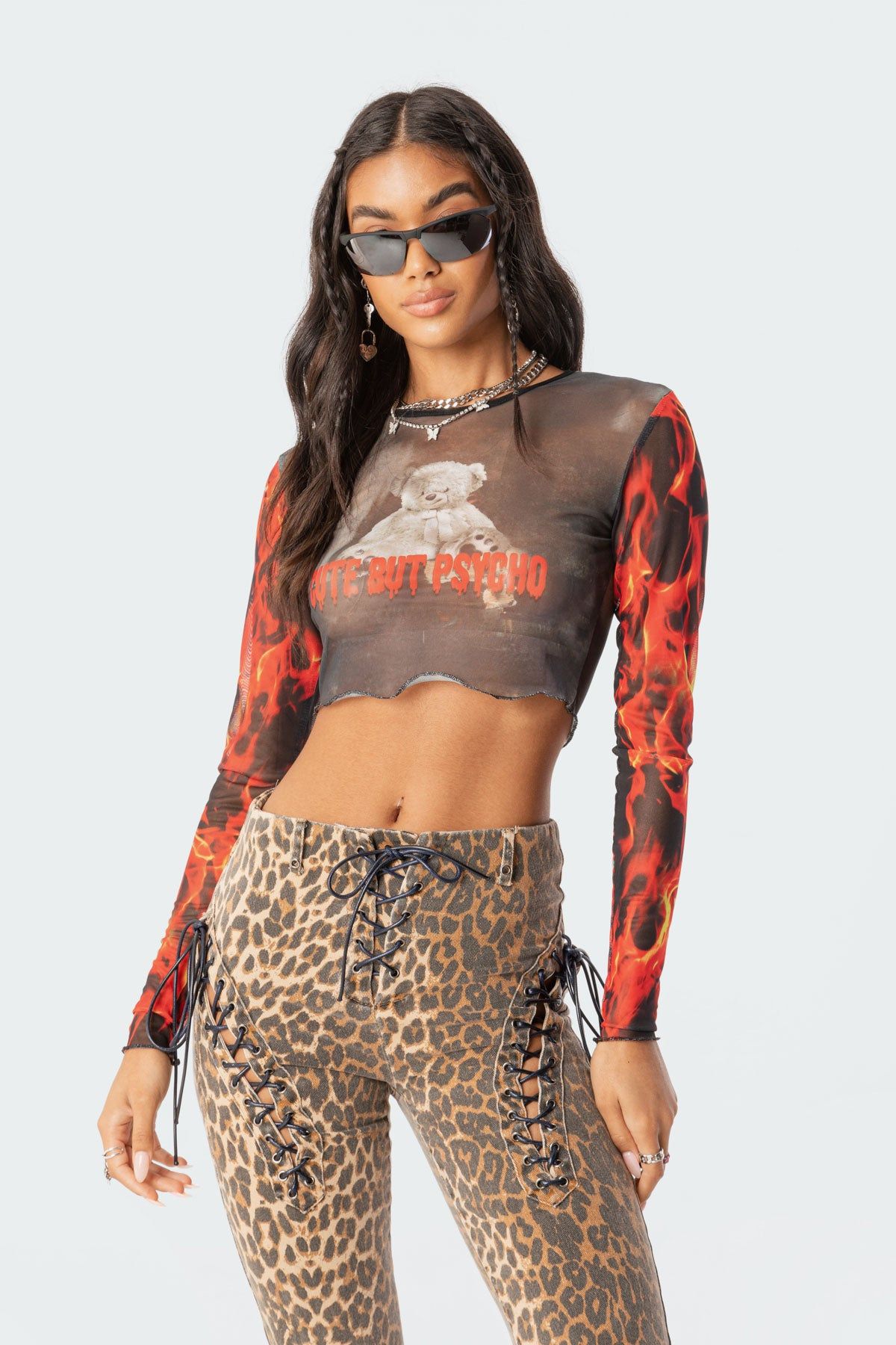 Cute But Psycho Mesh Top sold by Edikted