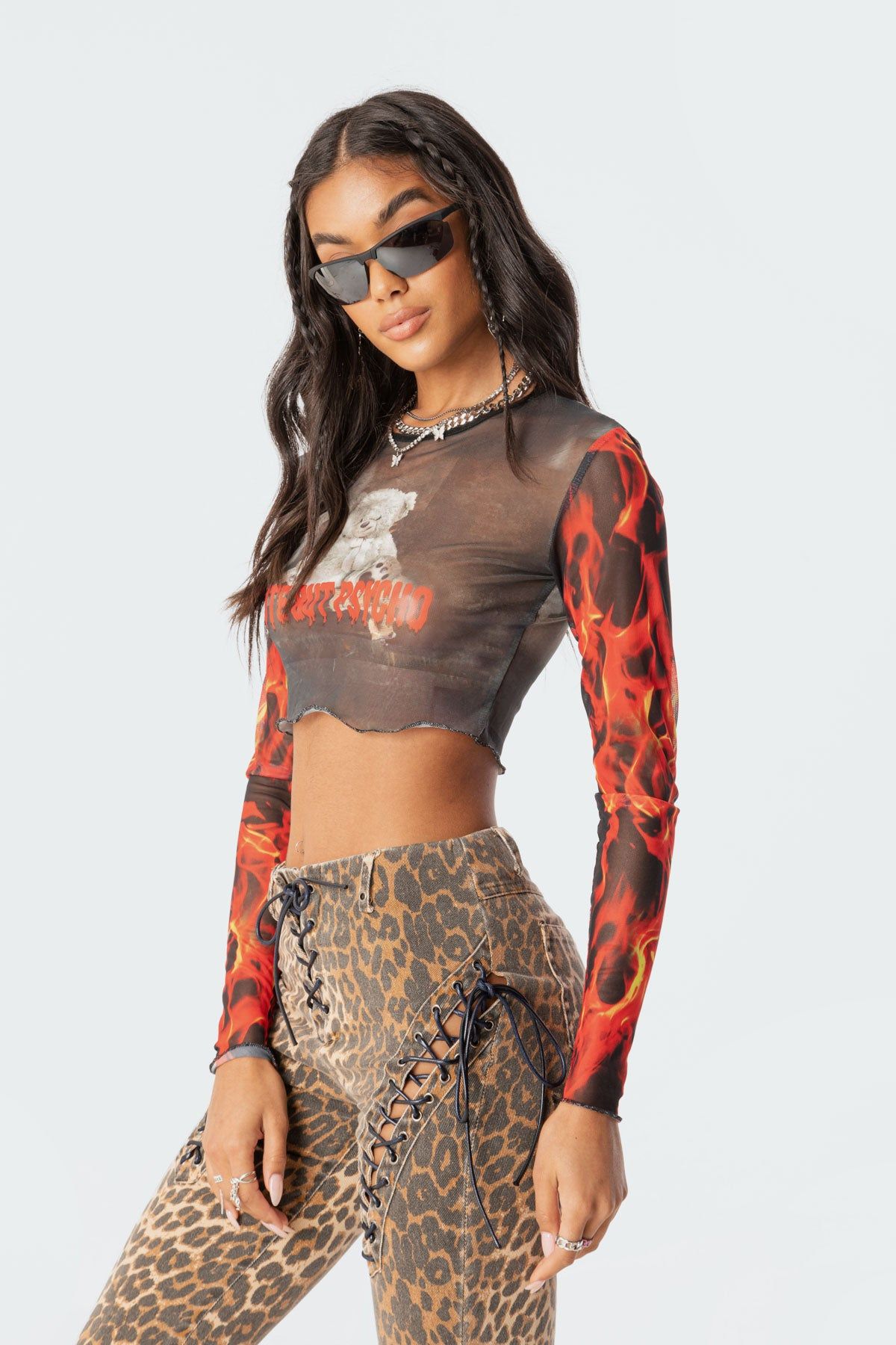 Cute But Psycho Mesh Top sold by Edikted product image thumbnail 4