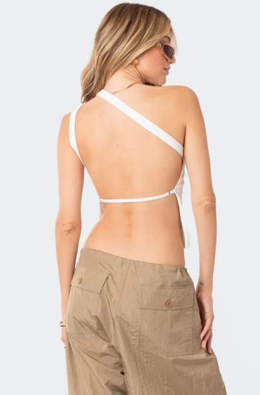 Verdi Open-Back One Shoulder Top sold by Edikted