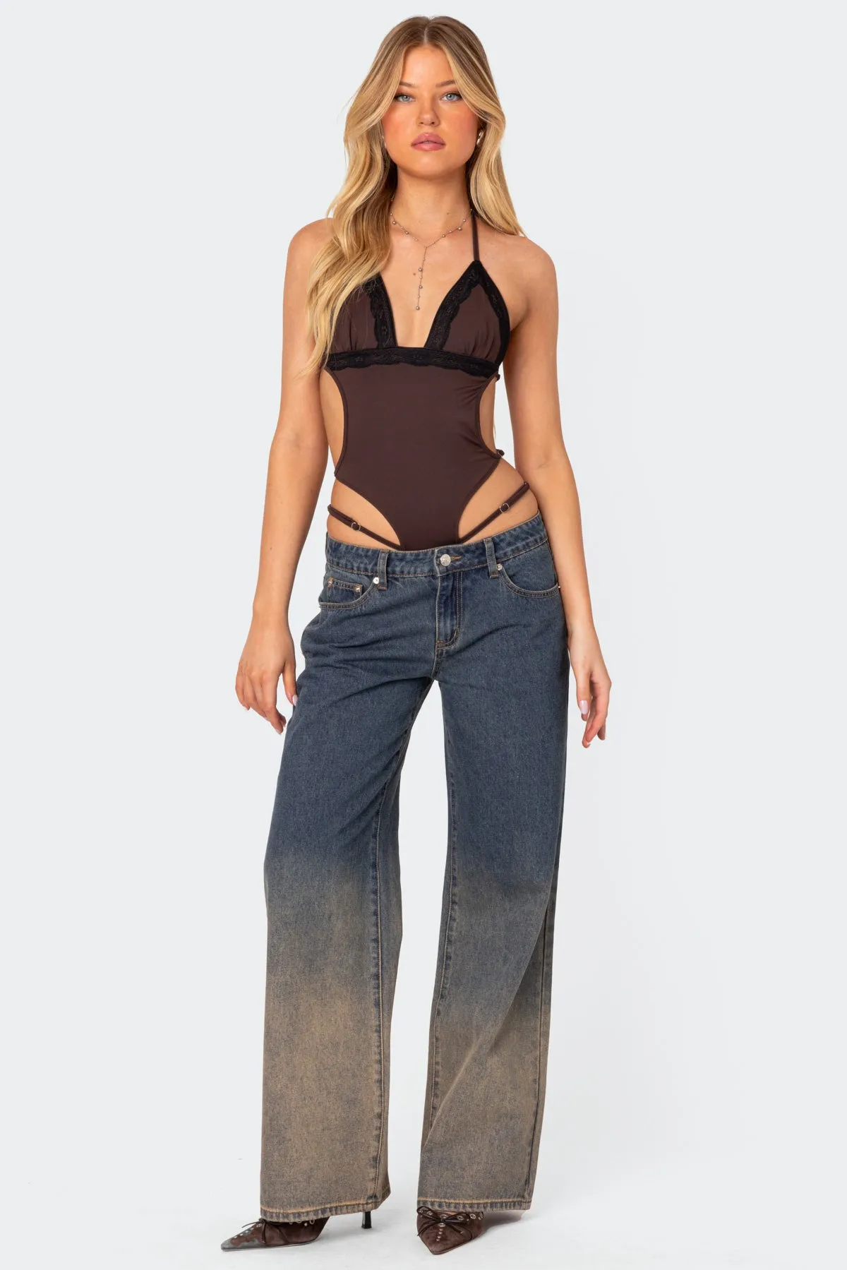 Strappy Lace Trim Bodysuit sold by Edikted product image thumbnail 3