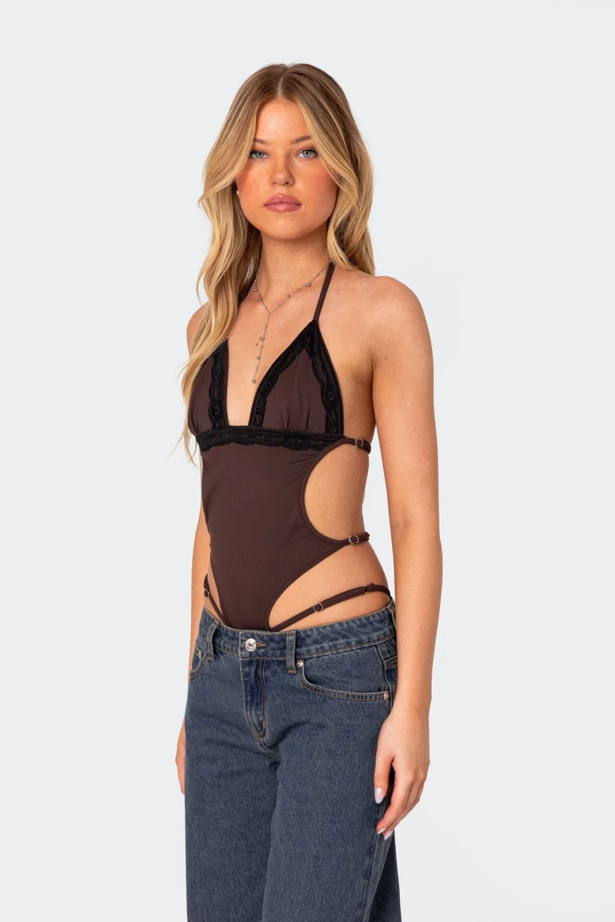Strappy Lace Trim Bodysuit sold by Edikted product image thumbnail 4