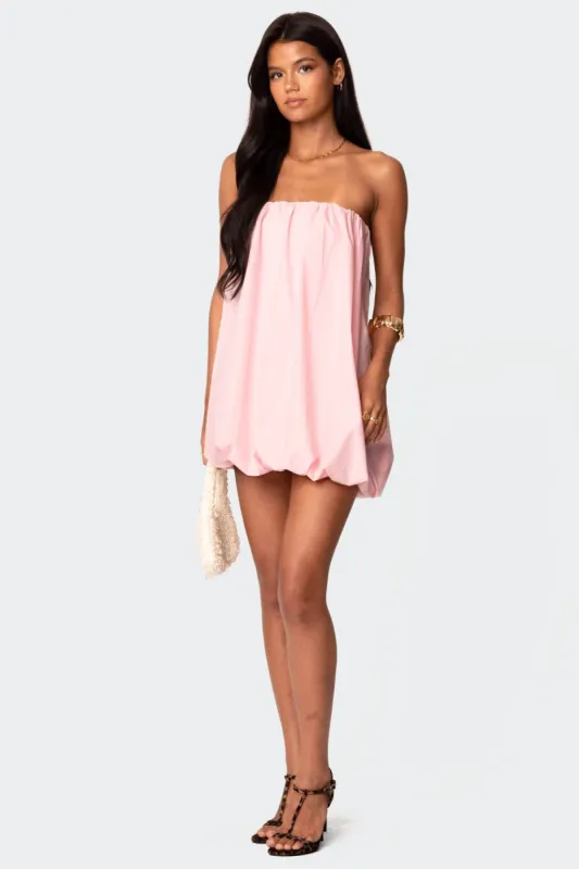 Met Strapless Bubble Mini Dress sold by Edikted