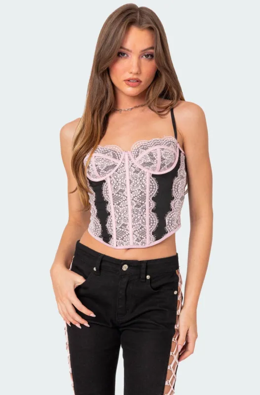 Enchant Lace Corset sold by Edikted