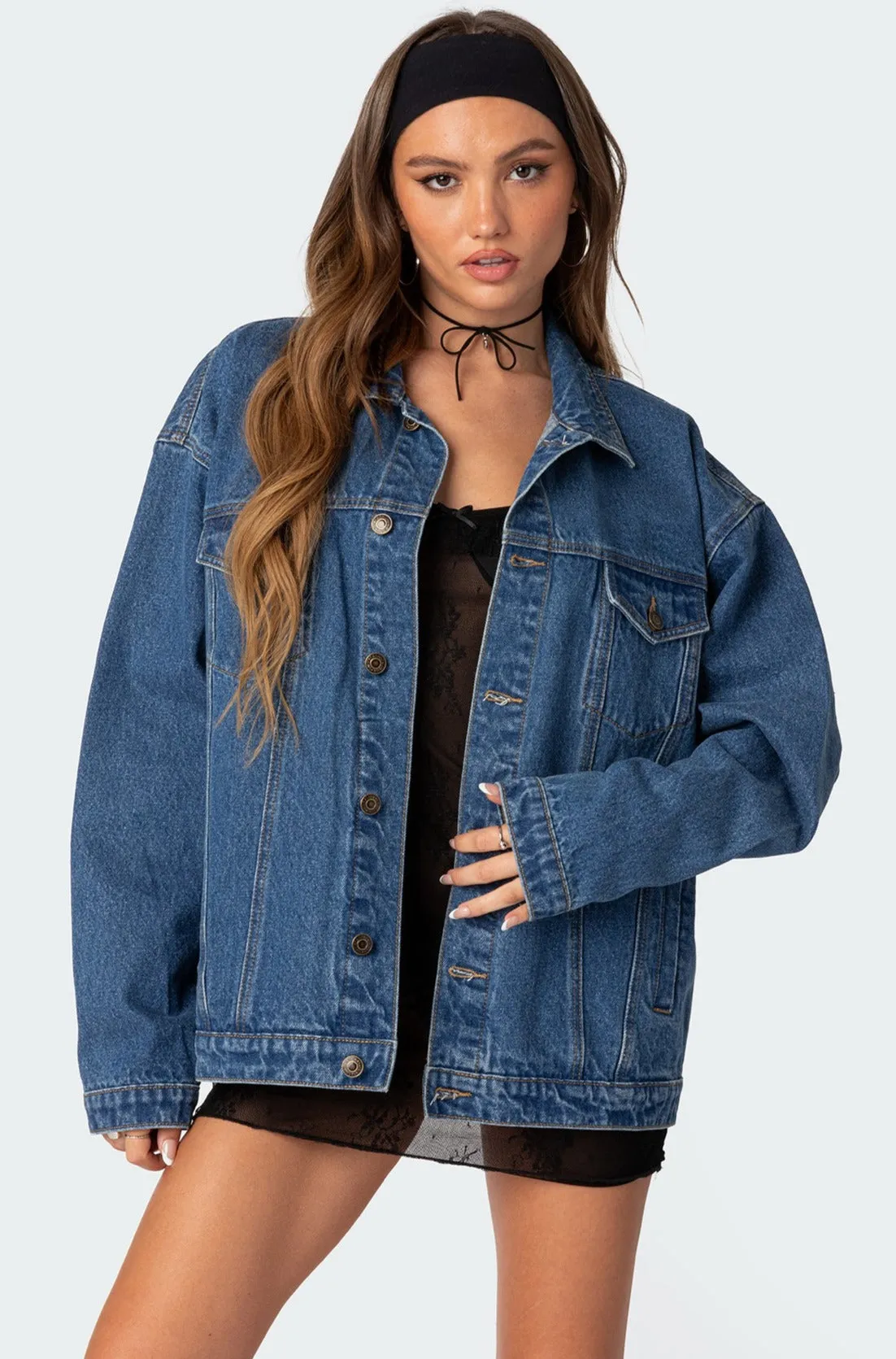 Dalia Oversized Denim Jacket sold by Edikted