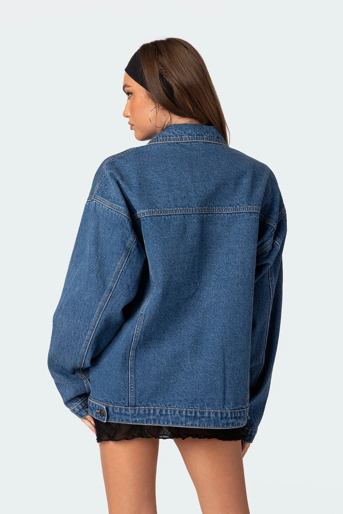 Dalia Oversized Denim Jacket sold by Edikted product image thumbnail 4