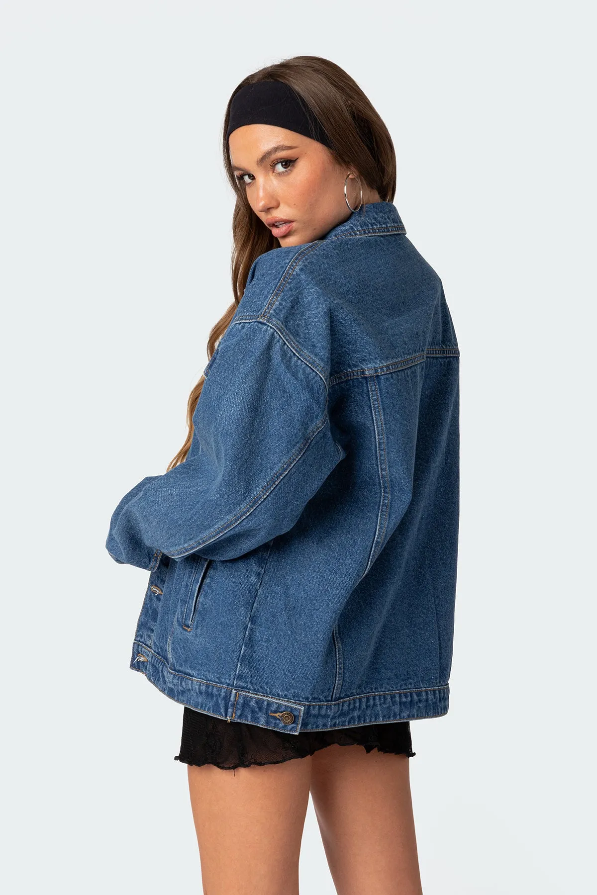 Dalia Oversized Denim Jacket sold by Edikted product image thumbnail 3