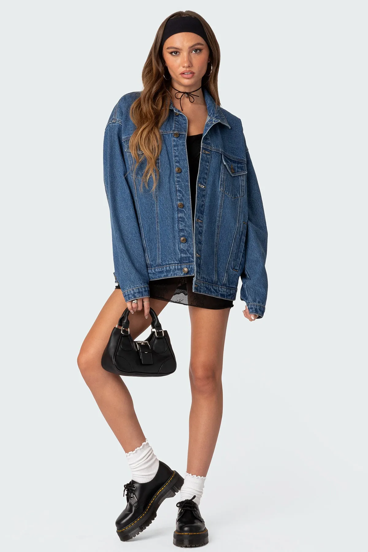 Dalia Oversized Denim Jacket sold by Edikted product image thumbnail 2