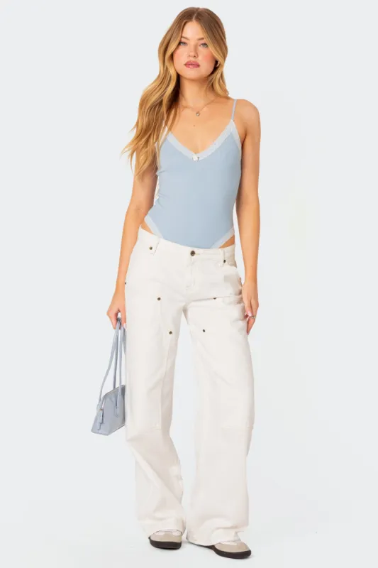 Aurora Lace Trim Bodysuit sold by Edikted