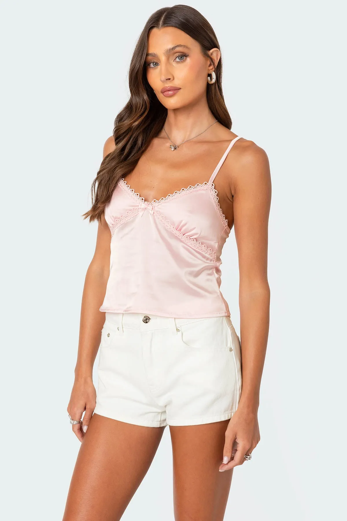 Imani Satin Effect Tank Top sold by Edikted product image thumbnail 3