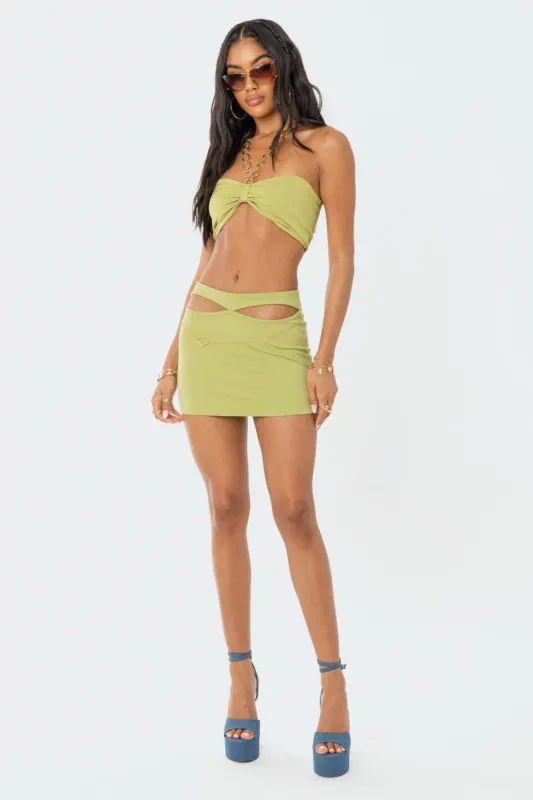 Olympia Cut-Out Mini Skirt sold by Edikted