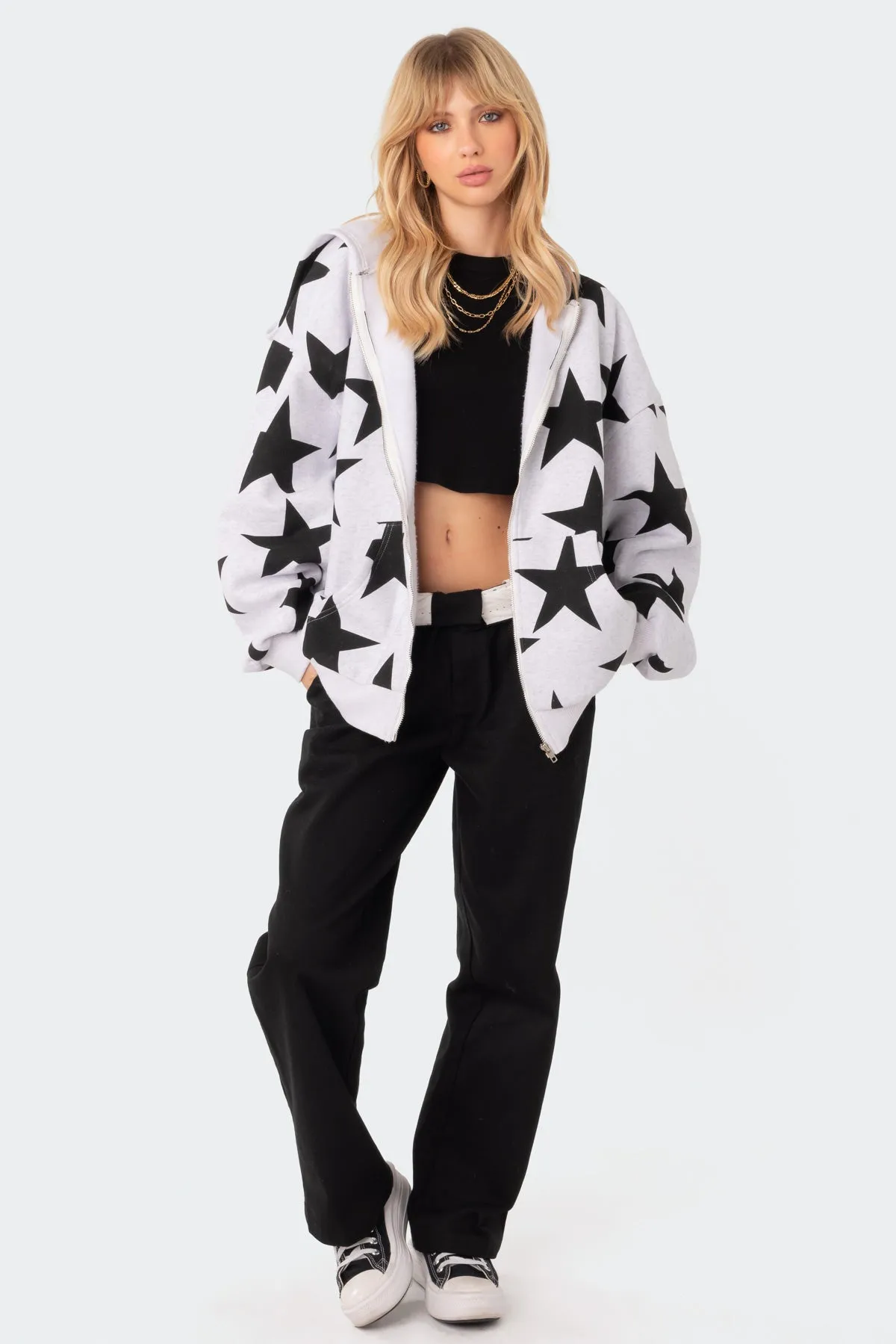 Star At Me Oversized Hoodie sold by Edikted product image thumbnail 5