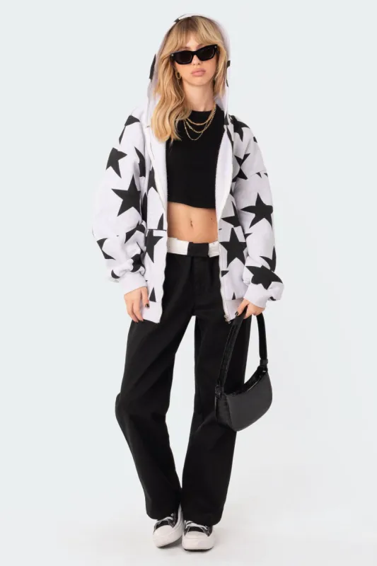 Star At Me Oversized Hoodie sold by Edikted