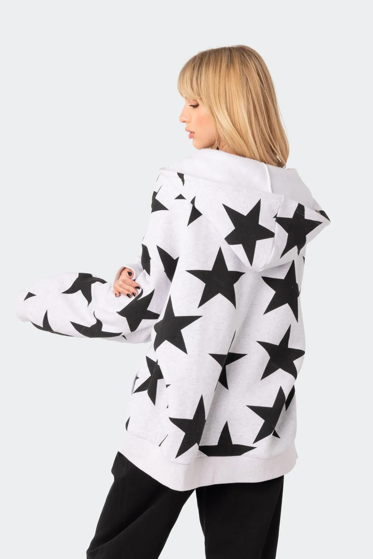 Star At Me Oversized Hoodie sold by Edikted product image thumbnail 4