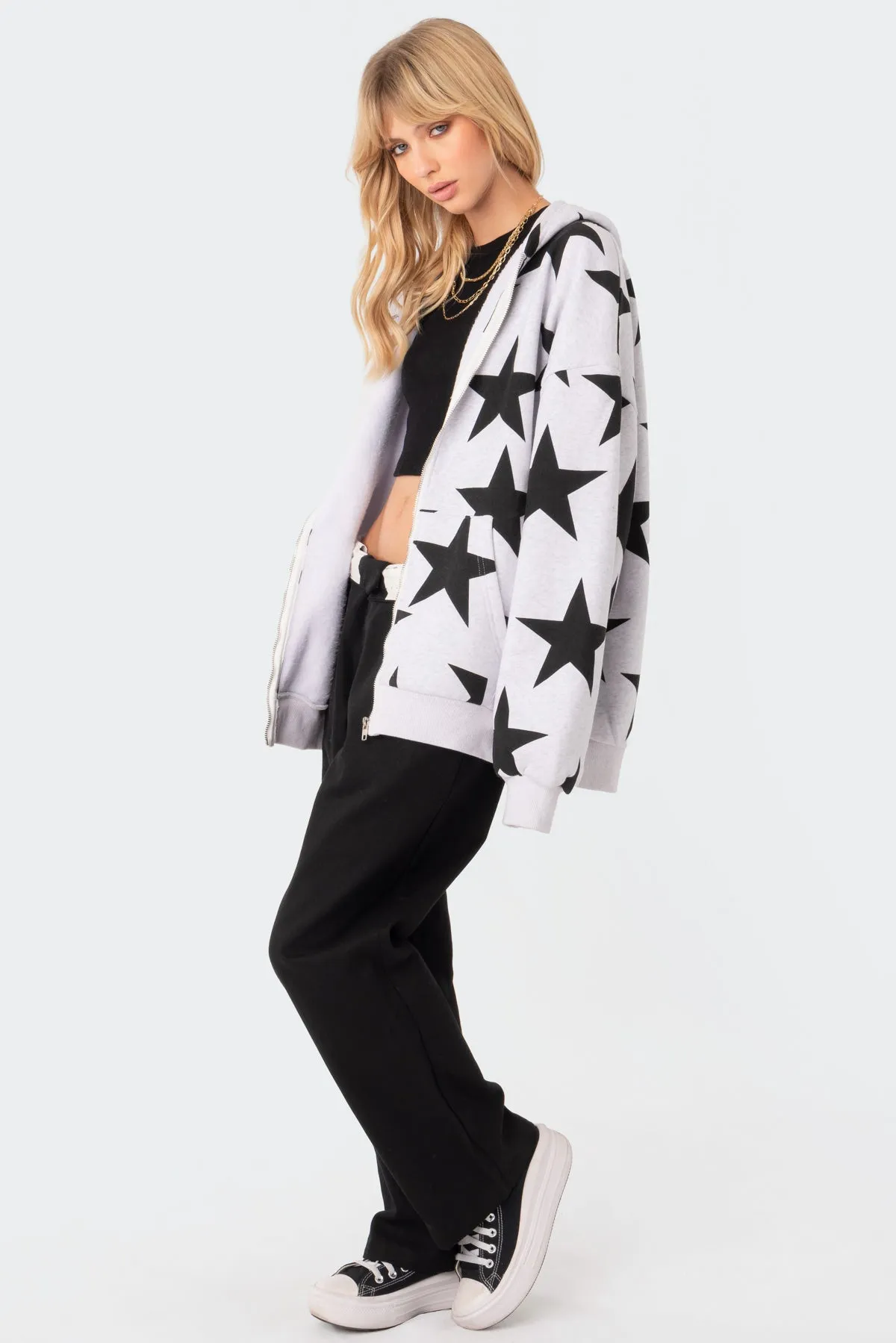 Star At Me Oversized Hoodie sold by Edikted product image thumbnail 3