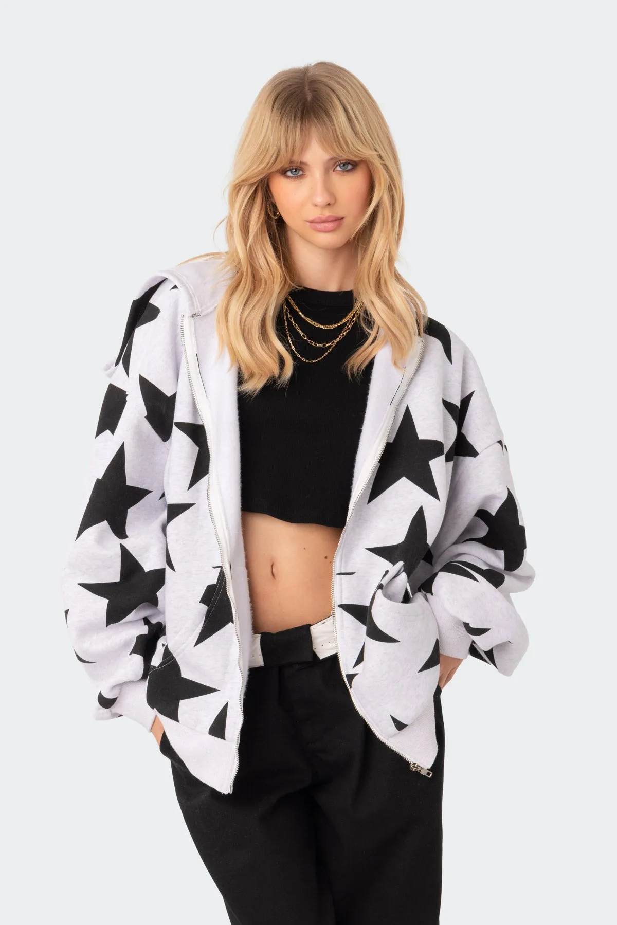 Star At Me Oversized Hoodie sold by Edikted product image thumbnail 2