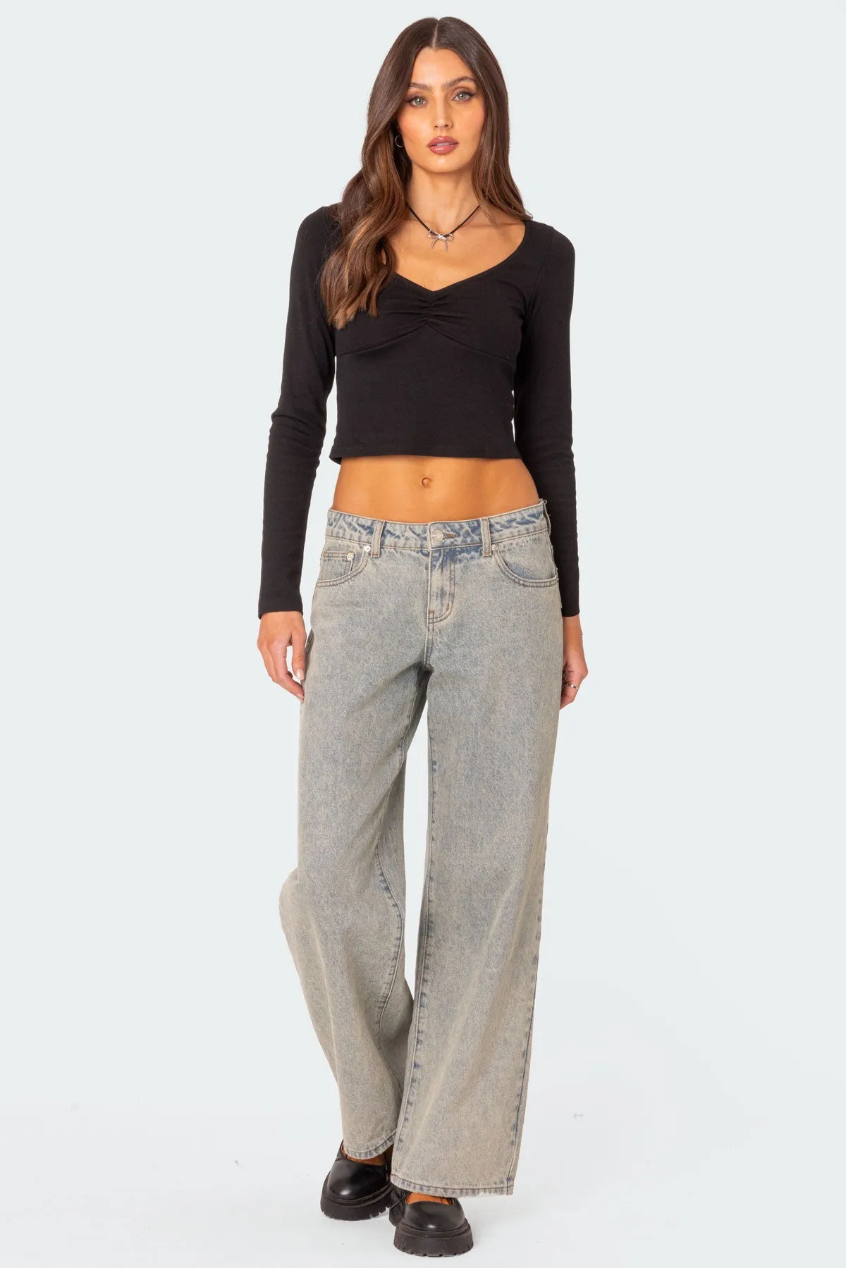 Nat Ruched V Neck Top sold by Edikted product image thumbnail 5