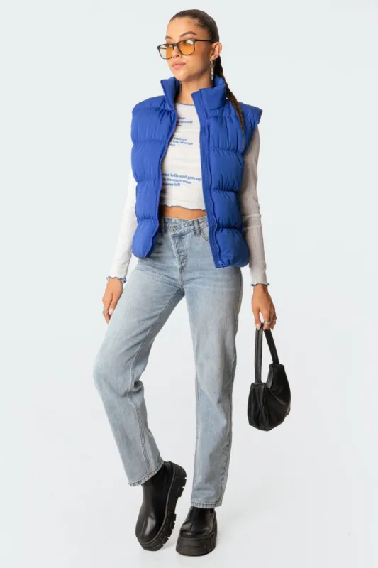 Bomber Puffer Vest sold by Edikted