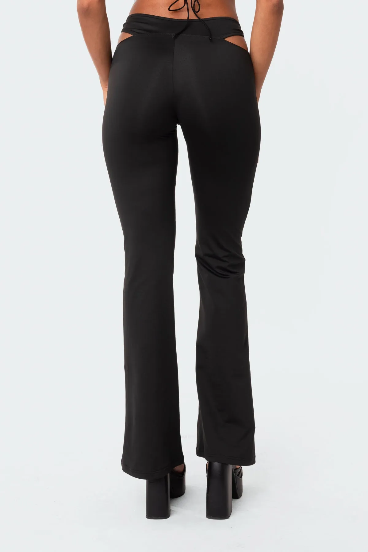 Ashanti Low-Rise Cut-Out Flared Pants sold by Edikted product image thumbnail 5