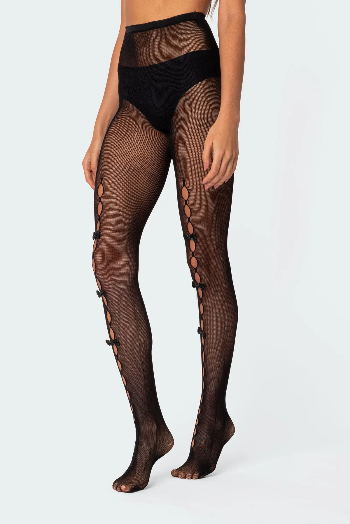 Bowtie Cutout Tights sold by Edikted product image thumbnail 2