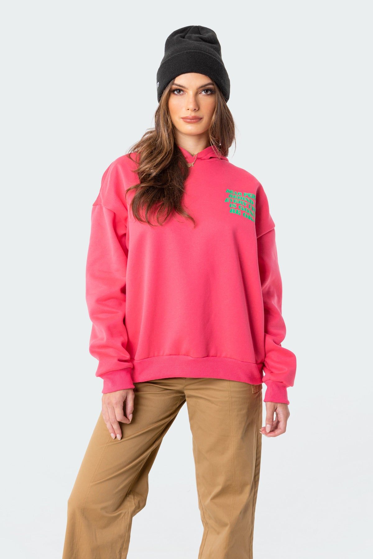 Everything'S Ok Hoodie sold by Edikted product image thumbnail 4