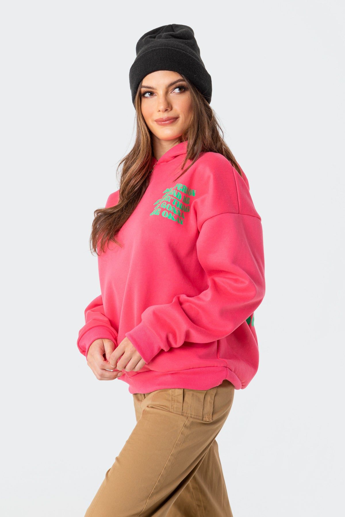 Everything'S Ok Hoodie sold by Edikted product image thumbnail 5