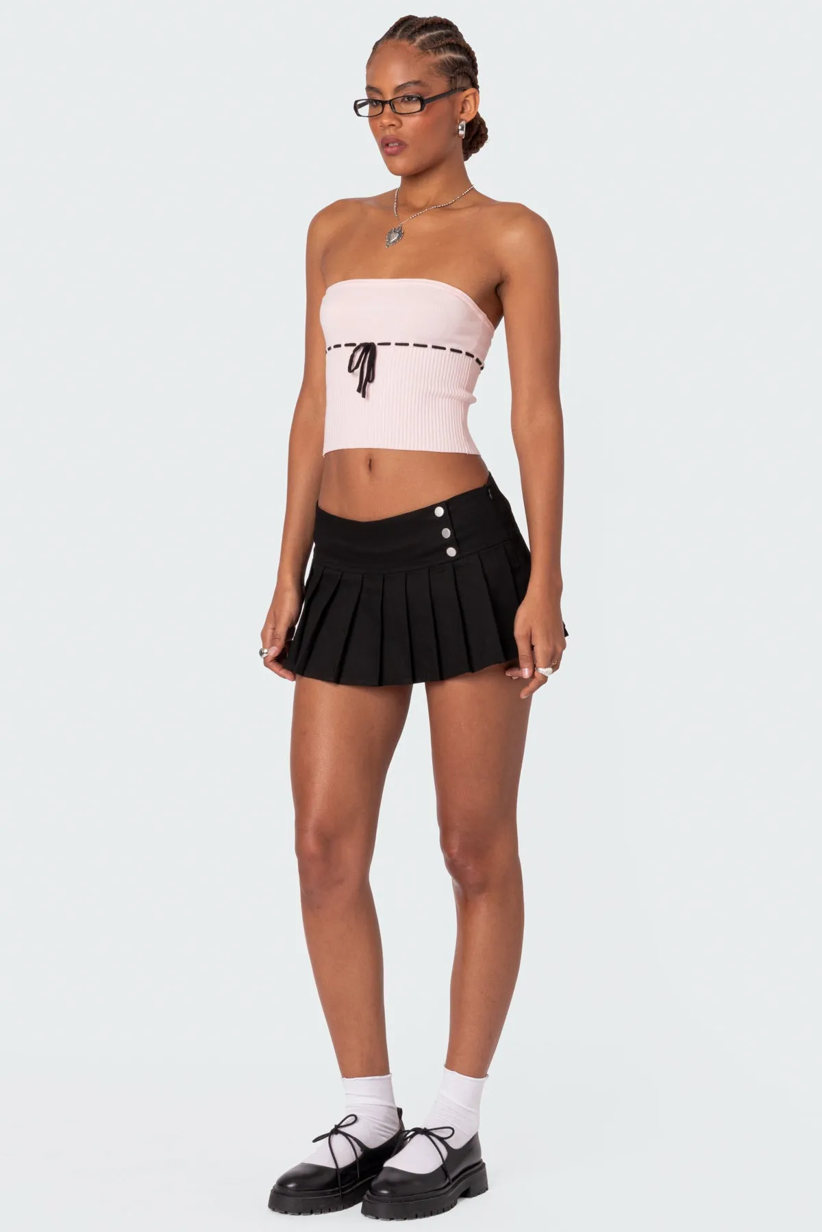 Elsie Knitted Tie Tube Top sold by Edikted product image thumbnail 4