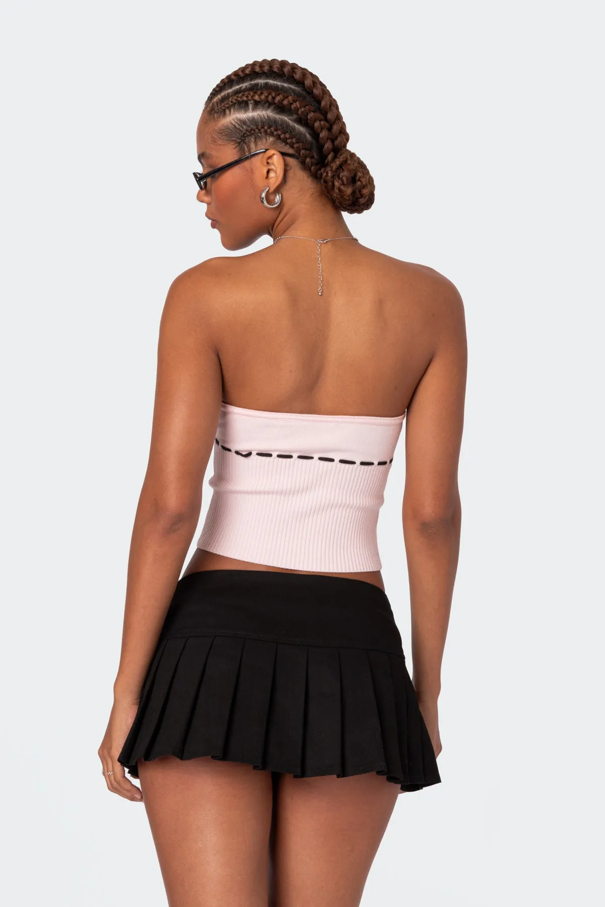 Elsie Knitted Tie Tube Top sold by Edikted product image thumbnail 5