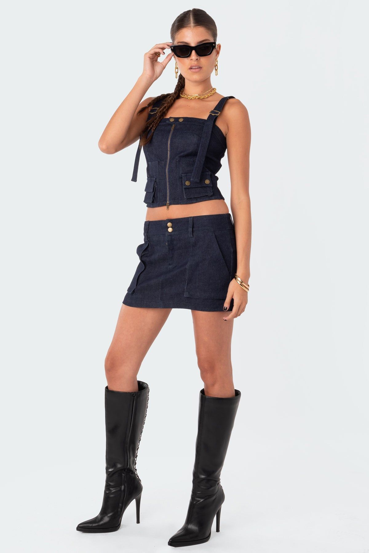 Mara Denim Top sold by Edikted product image thumbnail 3