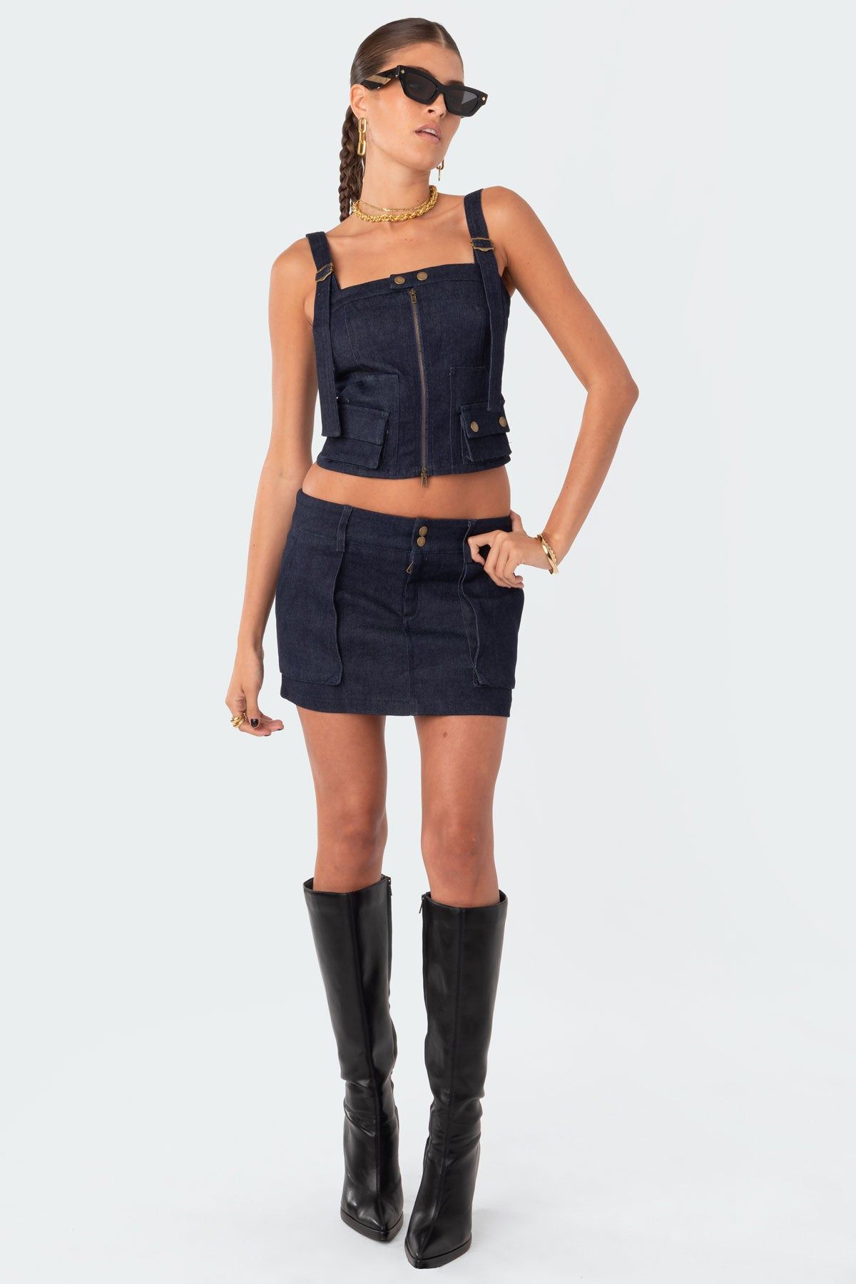 Mara Denim Top sold by Edikted product image thumbnail 2